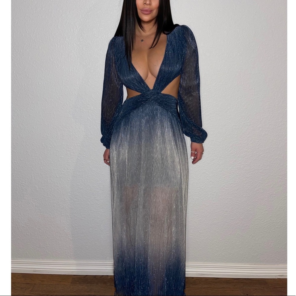 Athena V Neck Cutout Backless Maxi Dress